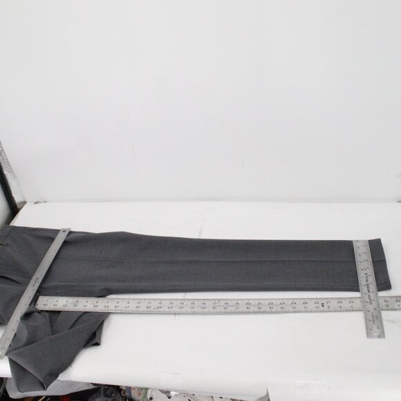 John Varvatos Pants Mens 30 32x33 Wool Blend Flat Front Trousers Gray pockets - Picture 8 of 10